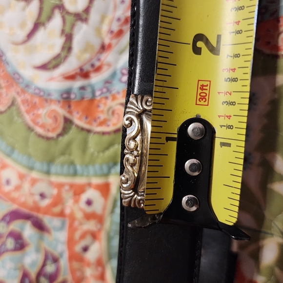 Vintage FOSSIL Genuine Leather Ornate Concho Belt | Size Medium | Black - Picture 12 of 16